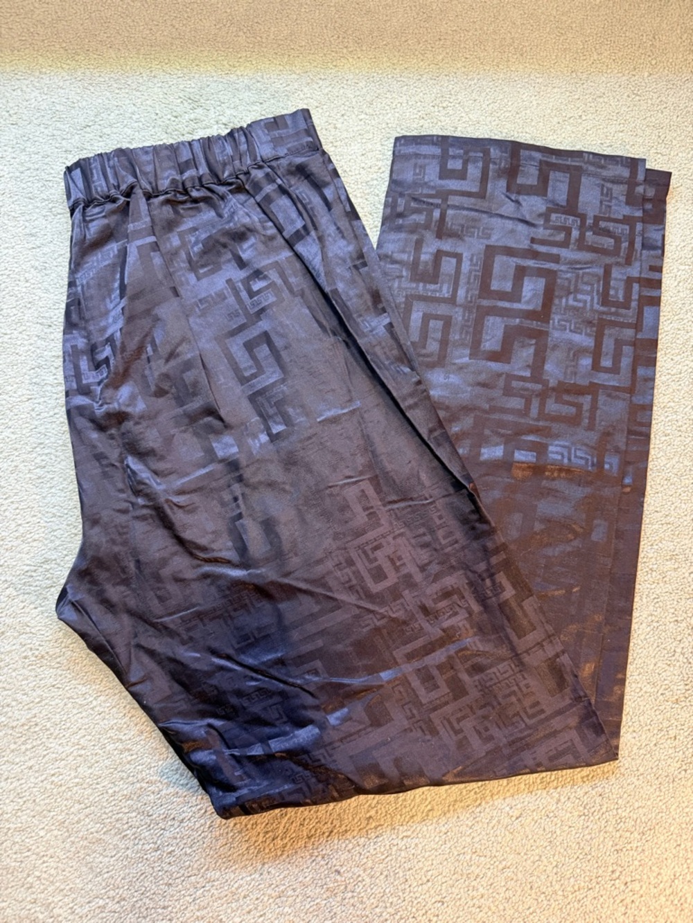 Versace Black Geometric Jacquard Elastic-Waist Joggers